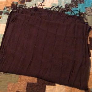 Brown scarf with light bling throughout